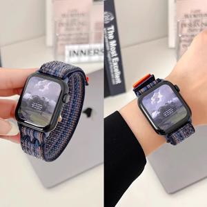 나일론 스포츠 스트랩 Apple Watch 밴드 49mm 나이키 루프 팔찌 iWatch S10 9 8 7 6 5 4 3 se2 Ultra 2 46mm 45mm 44mm 41mm 42mm
