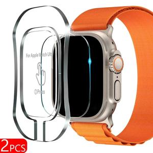 Apple Watch Ultra 49mm 정렬 도구 용 2PCS 강화 유리 필름 IWatch Ultra 2 49mm 액세서리 용 HD 화면 보호기 포함