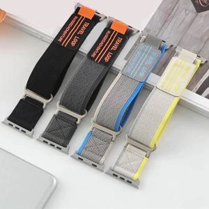 IWatch Ultra 용 나일론 루프 스트랩 49mm 45mm 44mm 42mm 41mm 40mm 38mm, Apple Watch 시리즈 9/8/7/6/5/4/3/2/1/SE 용 스포츠 팔찌