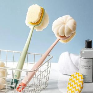 1Pc 핑크 스폰지 긴 부드러운 머리 목욕 브러시 양면 문지르기 샤워 브러시 백 스크러버 엑스 폴리 에이 팅 도구