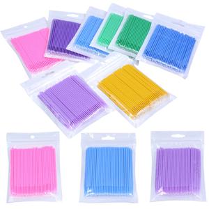 100Pcs 속눈썹 청소 브러시 ​​래쉬 확장 마이크로 면봉 개별 속눈썹 마이크로 브러시 뷰티 메이크업 클린 리무버 도구