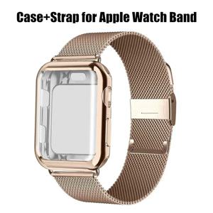 밀라노 루프 케이스 + Apple Watch 밴드 용 스트랩 Ultra 8 7 6 SE 5 4 41mm 40mm 44mm 38mm 42mm 시계 밴드 Iwatch Series 7 45mm