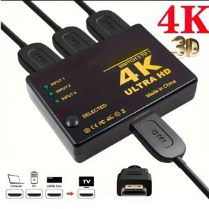 HDMI 호환 스위치 4K 스위처 3 in 1 out HD 1080P 비디오 케이블 분배기 PS4/3 TV Box HDTV PC 용 1x3 허브 어댑터 변환기