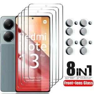 Redmi Note 13 Pro 5G 4G Note 14 용 강화 유리, 카메라 렌즈 스크린, 보호대 Note 13 5G 안전 보호 유리, 8in 1
