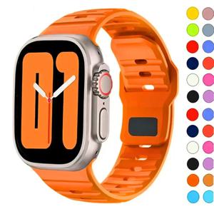 Apple Watch 울트라 밴드 용 스포츠 스트랩 49mm 45mm 40mm 44mm 42mm 41mm 38mm 실리콘 에어 홀 팔찌 iWatch Serie 8 7 6 SE 5 4 3