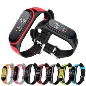 Xiaomi Mi Band 7 6 miband 6 더블 버클 교체 용 실리콘 스마트 시계 밴드 손목 밴드 Mi Band 6 5 4 3 팔찌