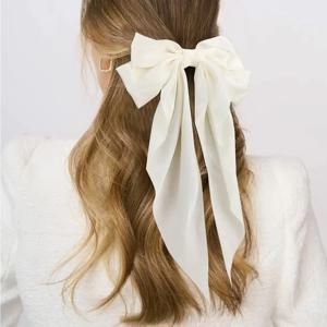 1/2 Pcs 패션 솔리드 새틴 봄 클립 달콤한 Bowknot 머리핀 여자 우아한 활 리본 헤어 클립 헤어 액세서리 여자를위한 ﻿