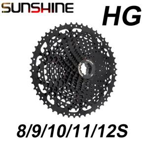 SUNSHINE 블랙 카세트, M5100 M6100 M7100 HG 허브용, MTB 도로 자전거 프리휠, 8S, 9S, 10S, 11S, 12S, 11V, 42, 46, 50T, 52T
