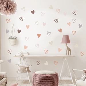 36pcs 하트 모양 유행 Boho 스타일 벽 스티커 보헤미안 벽 데칼 거실 침실 보육 룸 어린이 방 홈 장식