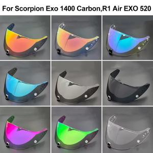Scorpion Exo 1400 Carbon, R1 & EXO 520 오토바이 헬멧 렌즈 바이저 도금 Uv 보호 렌즈 페이스 실드 용 헬멧 바이저