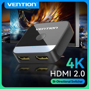 Vention 2포트 HDMI 2.0 양방향 4K/60Hz 분배기 2 in 1 Out/1 in 2 Out PC Xbox PS5/4 Macbook HDTV DVD용 휴대용 스위처