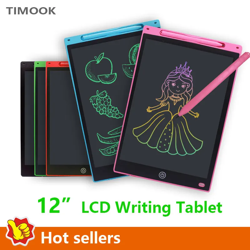 태블릿 전자 필기 패드 12 인치 쓰기 보드 그리기 태블릿 LCD 화면 쓰기 태블릿 어린이를위한 디지털 그래픽 장난감