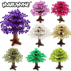 MARUMINE 90PCS 빌드 벽돌 나무 세트 건설 MOC 블록 식물 자연 도시 스트리트 뷰 공원 정글 크리스마스 장난감 어린이를위한
