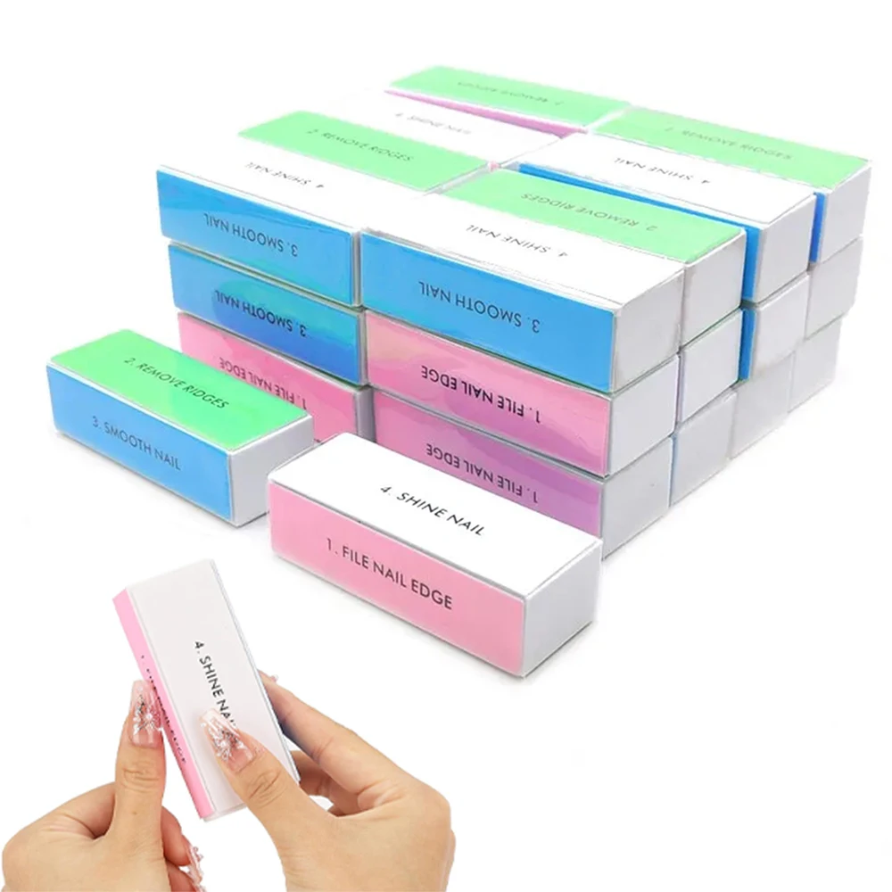 LULAA Professional 4 가지 방법 네일 버핑 블록 매니큐어 페디큐어 도구 에머리 보드 네일 아트 케어 버핑 버퍼 샌딩 파일