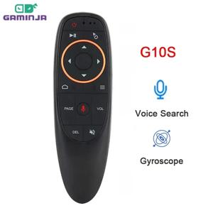 GAMINJA G10S 에어 마우스 음성 원격 제어 H96 MAX X88 PRO X96 MAX Android TV Box HK1 용 2.4G 무선 자이로 스코프 IR 학습