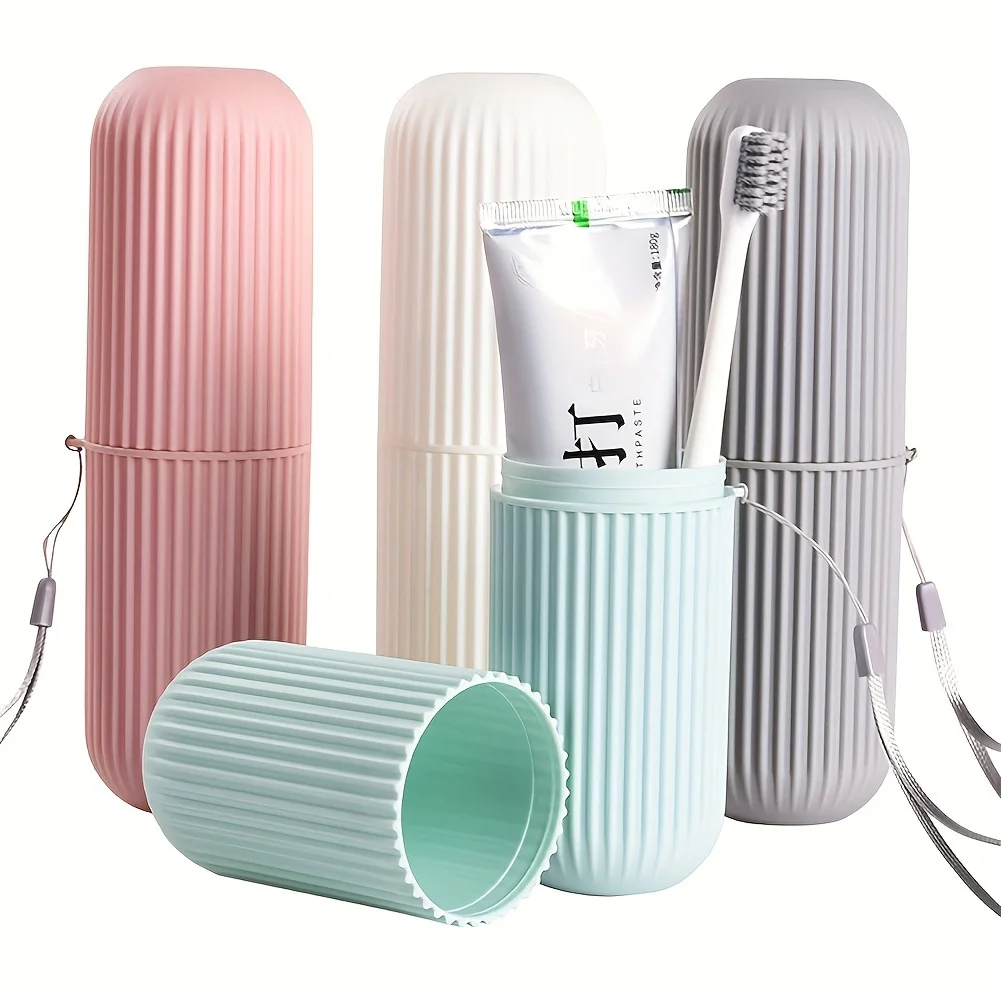 1Pc 휴대용 칫솔 컵 욕실 치약 홀더 보관 케이스 상자 주최자 여행 세면 용품 보관 컵 새로운 크리 에이 티브