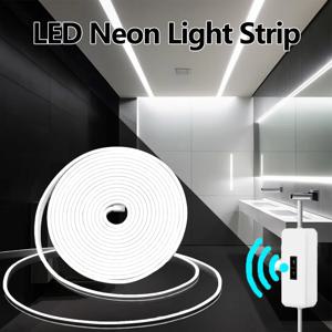 1-5m 네온 Led 스트립 빛 유도 센서 조광기 스위치 제어 유연한 네온 사인 야외 램프 방수 테이프 로프 홈 장식
