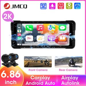 오토바이 휴대용 내비게이션 GPS 모토 DVR, 무선 A-Apple 카플레이, 안드로이드 오토 IPX7 방수, 터치 스크린 와이파이, 6.86 인치