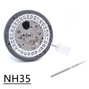 새로운 NH35 24 쥬얼리 고정밀 기계식 자동 무브먼트 화이트 데이 날짜 3시 크라운 3.8시 크라운