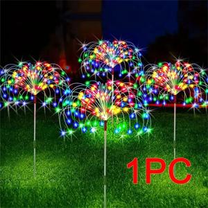 태양 불꽃 놀이 LED 빛 야외 방수 태양 빛 8 조명 모드 DIY Starburst 요정 빛 휴일 장식 조명
