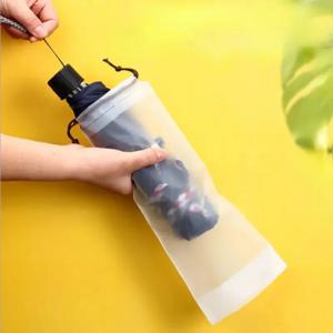 비닐 봉투 매트 반투명 우산 보관 가방 재사용 가능한 휴대용 우산 Drawstring 보관 커버 홈 스토리지 주최자