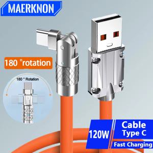 USB C 타입 케이블, 고속 충전 데이터 케이블, 화웨이, 삼성, 샤오미, 아이패드, 데이터 라인 PD, USB C 타입, 180 ° 회전, 6A 케이블, 120W