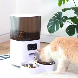 5L 자동 고양이 급식기, 스마트 개밥 디스펜서, 단일 그릇, 이중 그릇 및 버튼 WIFI 비디오 모델을 사용할 수 있습니다.