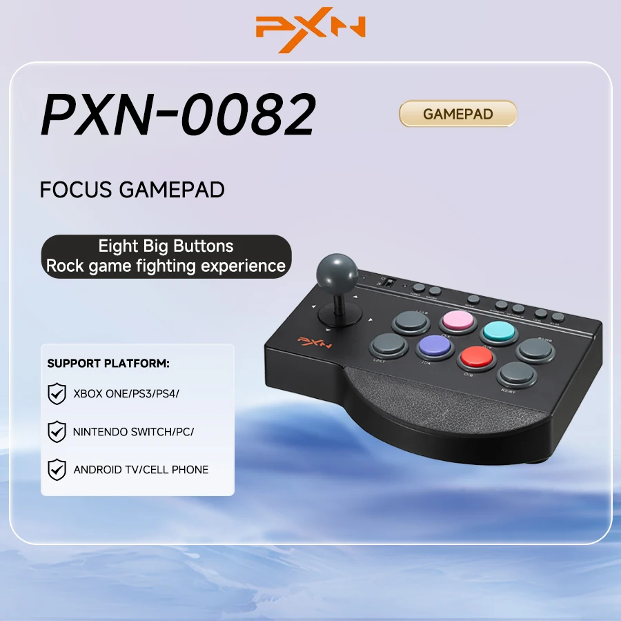 PXN 0082 유선 게임 조이스틱, 아케이드 콘솔 스트리트 파이터 컨트롤러, USB PS3, PS4, 스위치, PC, 안드로이드 TV, XBOX용 게임 조이스틱