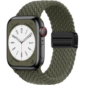 Apple Watch 밴드 용 나일론 스트랩 44mm 40mm 45mm 49mm 41mm 44mm 마그네틱 버클 땋은 팔찌 iWatch 시리즈 9 se 7 3 8 Ultra