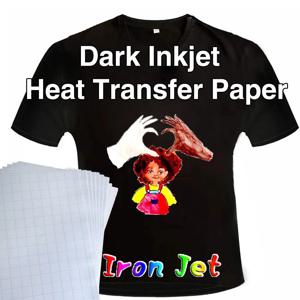 A4 라이트 다크 코튼 천, DIY 다리미 열 프레스 인쇄 용지, 티셔츠 잉크젯 승화 인쇄 용지, 열 전사 용지, 5 개