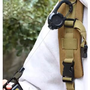 자동 개폐식 와이어 로프 Luya 도난 방지 전술 키 체인 텔레스코픽 벨트 열쇠 고리 야외 Carabiner 후크 배낭 버클