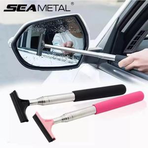 SEAMETAL 자동차 백미러 와이퍼 청소 도구 자동 유리 안개 클리너 스크레이퍼 텔레스코픽 핸들 창 청소 브러쉬