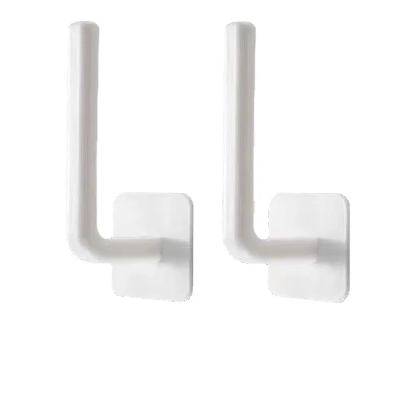 2Pcs 구멍 없음 다기능 후크 게으른 걸레 옷걸이 주방 벽 마운트 종이 타월 주최자