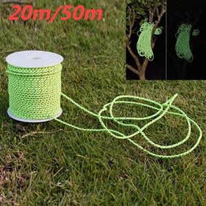 20/50M 반사 Paracord 야외 비상 로프 낙하산 코드 내구성 생존 우산 텐트 매는 밧줄 캠핑 빨랫줄 로프