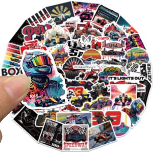50Pcs F1 포뮬러 원 레이싱 만화 낙서 스티커 노트북 수하물 스케이트 보드 오토바이 자전거 헬멧에 대 한 방수 전사 술