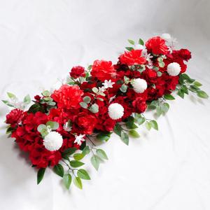 100cm DIY 웨딩 꽃 벽 장식 배열 용품 실크 모란 장미 인공 꽃 행 장식 결혼식 아치 배경