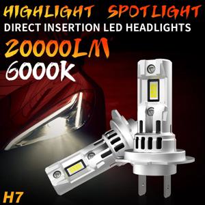 DZTR 2Pcs 터보 LED H7 LED 헤드 라이트 전구 미니 무선 100W 20000LM CSP 자동차 전조등 자동 헤드 램프 H7 12V 6000K 화이트