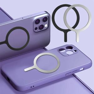Apple IPhone 케이스 용 자기 접착 금속 링 철 시트 스티커 iPhone 15 용 Magsafe 자기 무선 충전 링