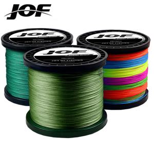 JOF 4/8 가닥 브레이드 낚시 라인 300m 500m 일본 PE 땋은 와이어 잉어 낚시를위한 멀티 필라멘트 플로팅 라인