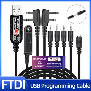 Baofeng FTDI USB 워키토키 프로그래밍 케이블, UV-5R UV-21 17 PRO Quansheng UV-K5 K6 Motorola Ham 라디오 지지대 MAC용, 7 in 1