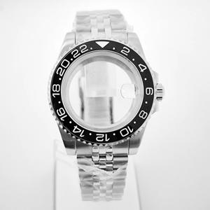 NH35 40MM 서브 GMT 시계 케이스 솔리드 팔찌 글라이드 잠금 걸쇠 맞는 NH34 NH35 NH36 NH38 ETA2824 PT5000 무브먼트 스테인레스 스틸