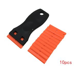 살롱 스티커 라벨 제거 스크레이퍼 도구에 대 한 10pcs 양면 플라스틱 블레이드 머리 확장 도구와 플라스틱 면도기 스크레이퍼
