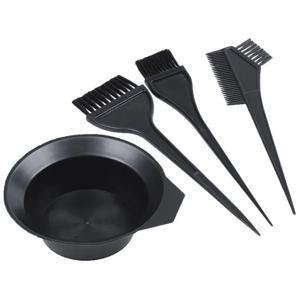 4Pcs 세트 머리 염색 키트 헤어 컬러 염료 그릇 헤어 컬러링 표백을위한 교반 브러시 DIY 살롱 홈 헤어 염색 도구