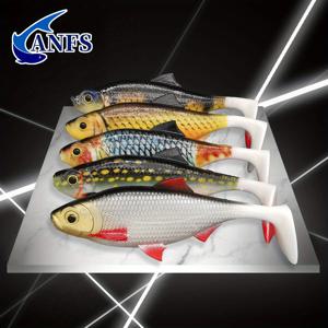 ANFS 2pcs 소프트 낚시 키트 3D 14cm/5.5Inch 인공 미끼 Shad 파이크 퍼치 Zander 메기 낚시 태클 Isca 인공