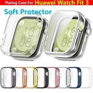 Huawei Watch Fit 3 용 전체 커버 SmartWatch TPU 화면 보호기 케이스 Huawei Fit3 액세서리 용 보호 프레임 범퍼 쉘