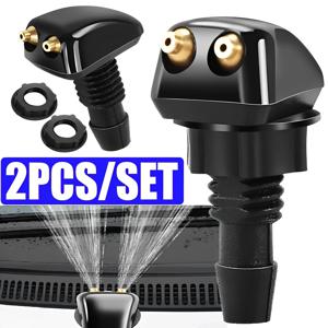 2PCS 유니버설 프론트 유리 와셔 와이퍼 노즐 스프레이 어 스프링클러 워터 스파우트 콘센트 도요타 마즈다 현대 자동차 액세서리