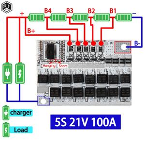 3s/4s/5s Bms 12v 16.8v 21v 3.7v 100a 리튬 이온 Lmo 삼원 리튬 배터리 보호 회로 기판 리튬 폴리머 밸런스 충전