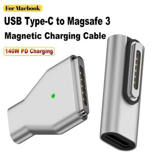 140W Type-C Female-Magsafe 3 변환기 노트북 표시 등 USB-C 마그네틱 어댑터 MacBook Air/Pro 용 아연 합금 커넥터