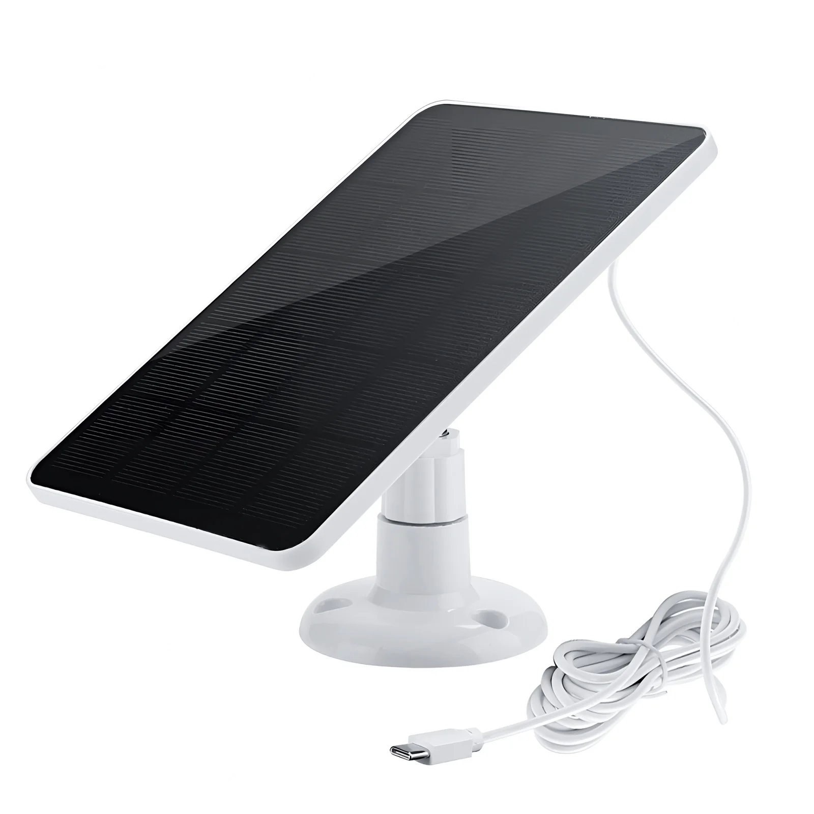 태양광 패널 IP6 방수 360 ° 초인종 모니터링 카메라에 적합한 Type-C 포트가 있는 10W 5V 충전 태양광 패널 포함