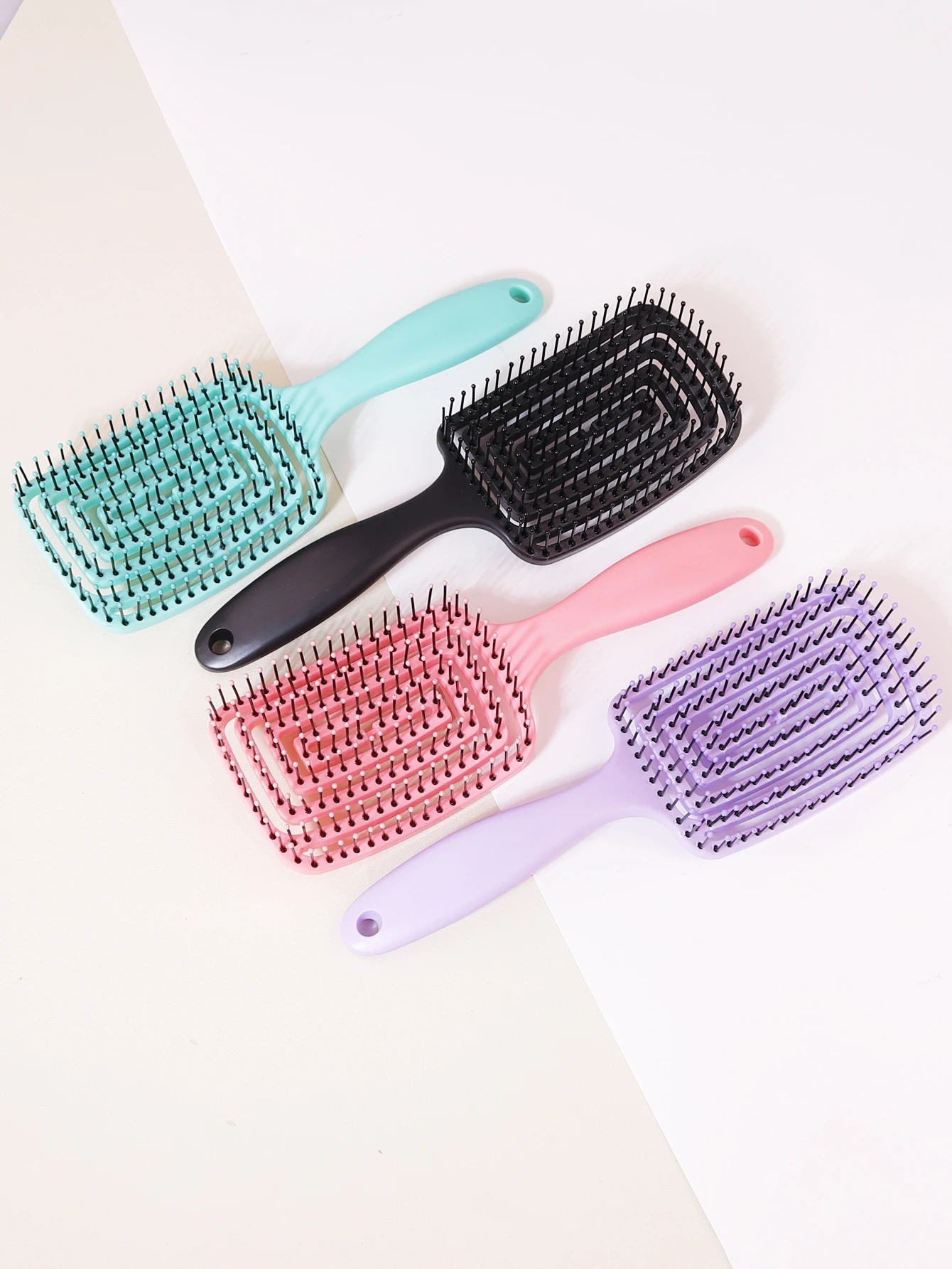 1pcs 마사지 정전기 방지 속이 빈 헤어 스타일링 도구 길고 두꺼운 얇고 곱슬 머리에 적합 실제 머리 가발에 대한 특별